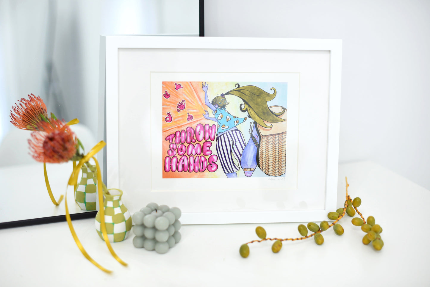 "Throw Some Hands" signed art print