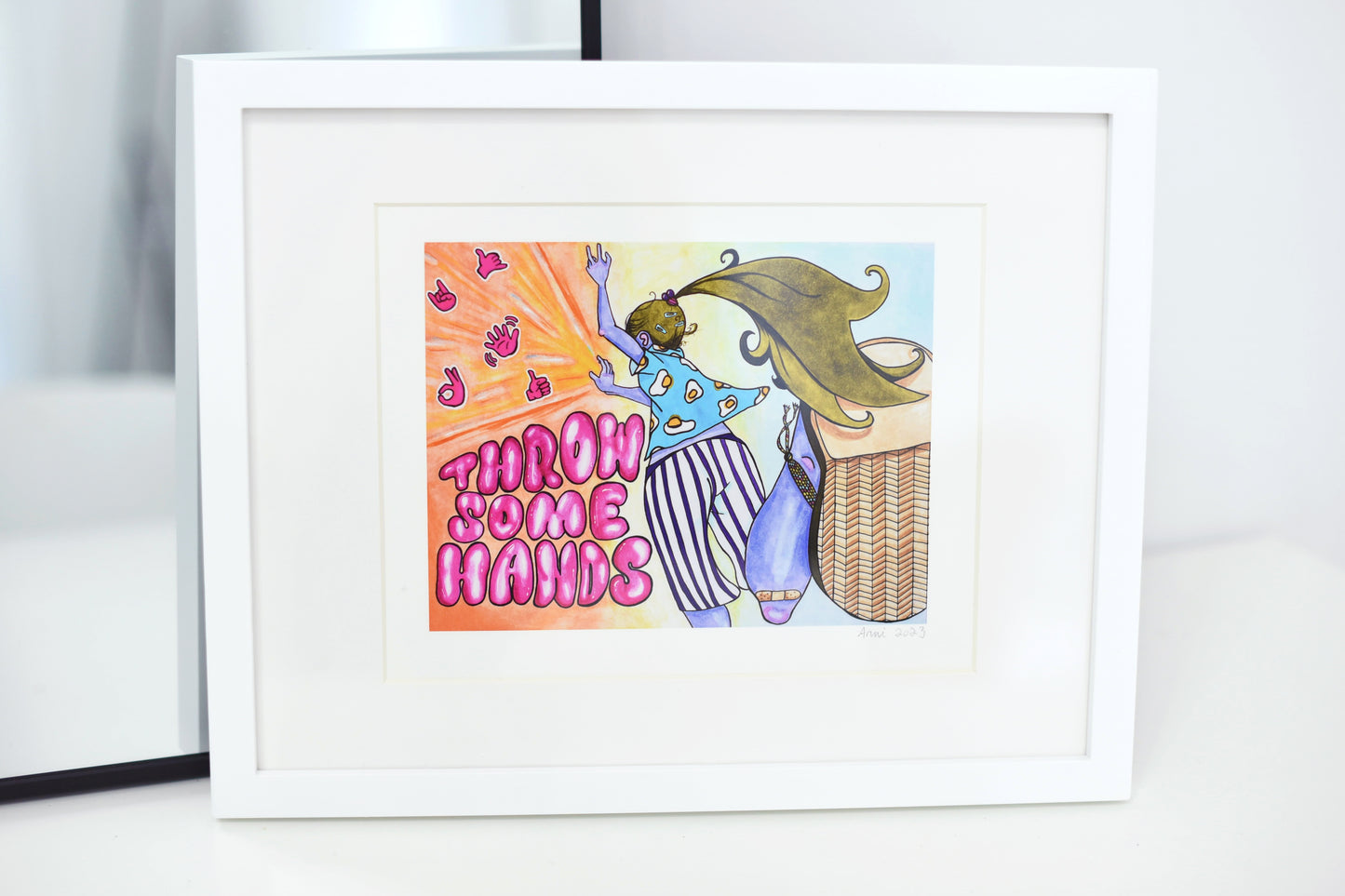 "Throw Some Hands" signed art print