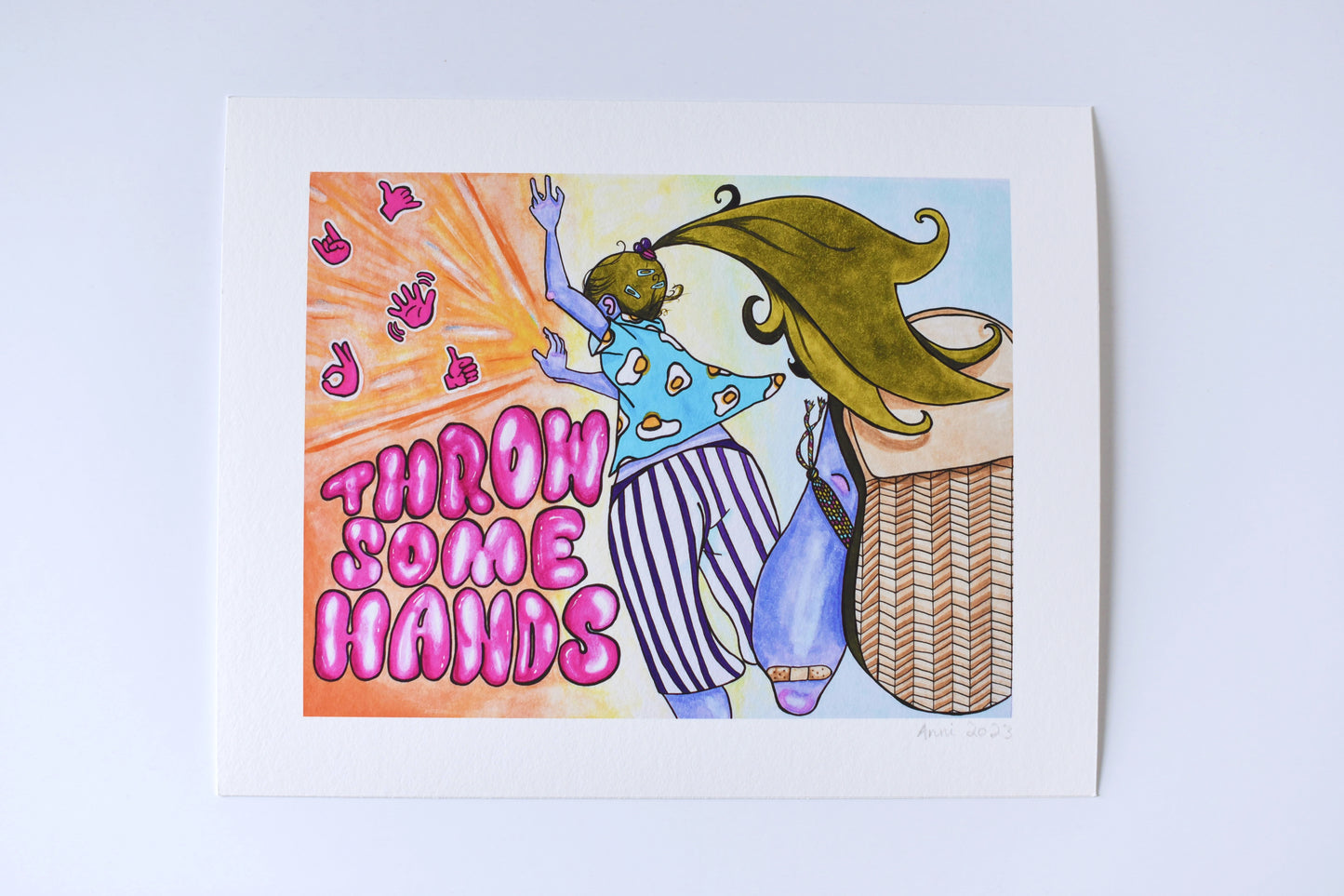 "Throw Some Hands" signed art print