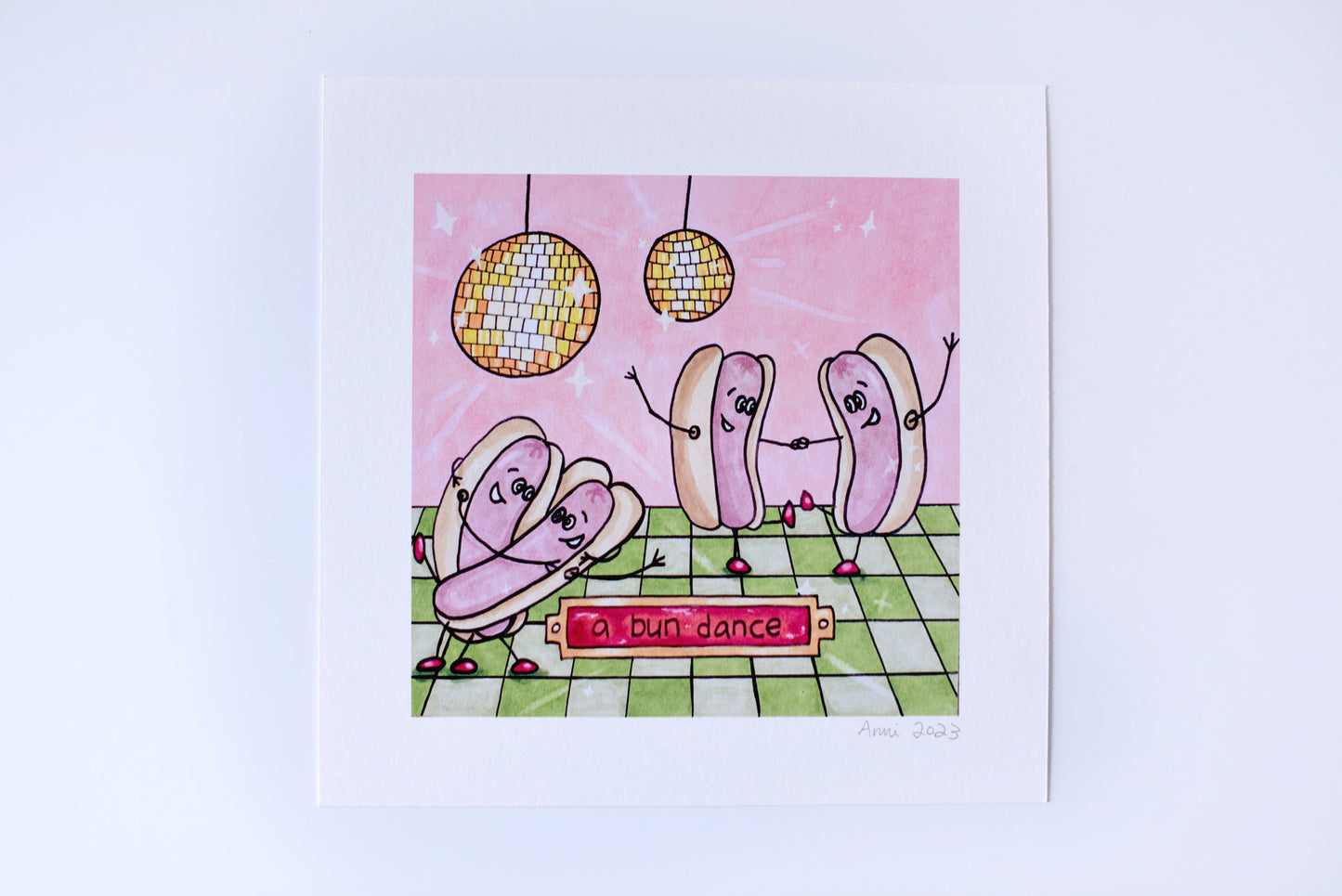 "A Bun Dance - Hotdog Version" signed art print