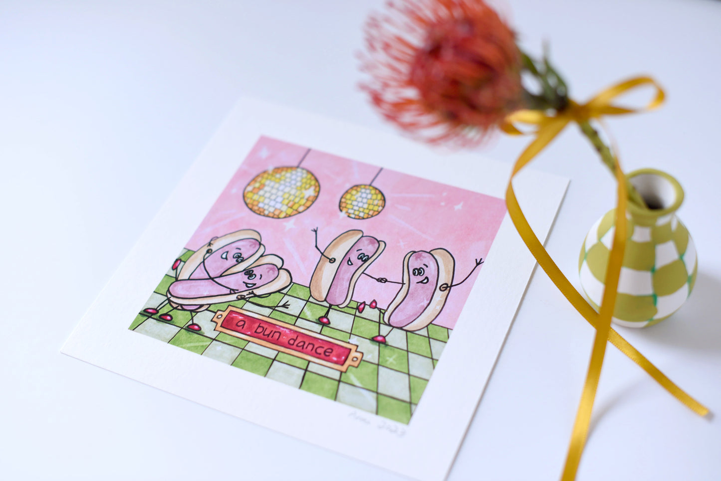 "A Bun Dance - Hotdog Version" signed art print