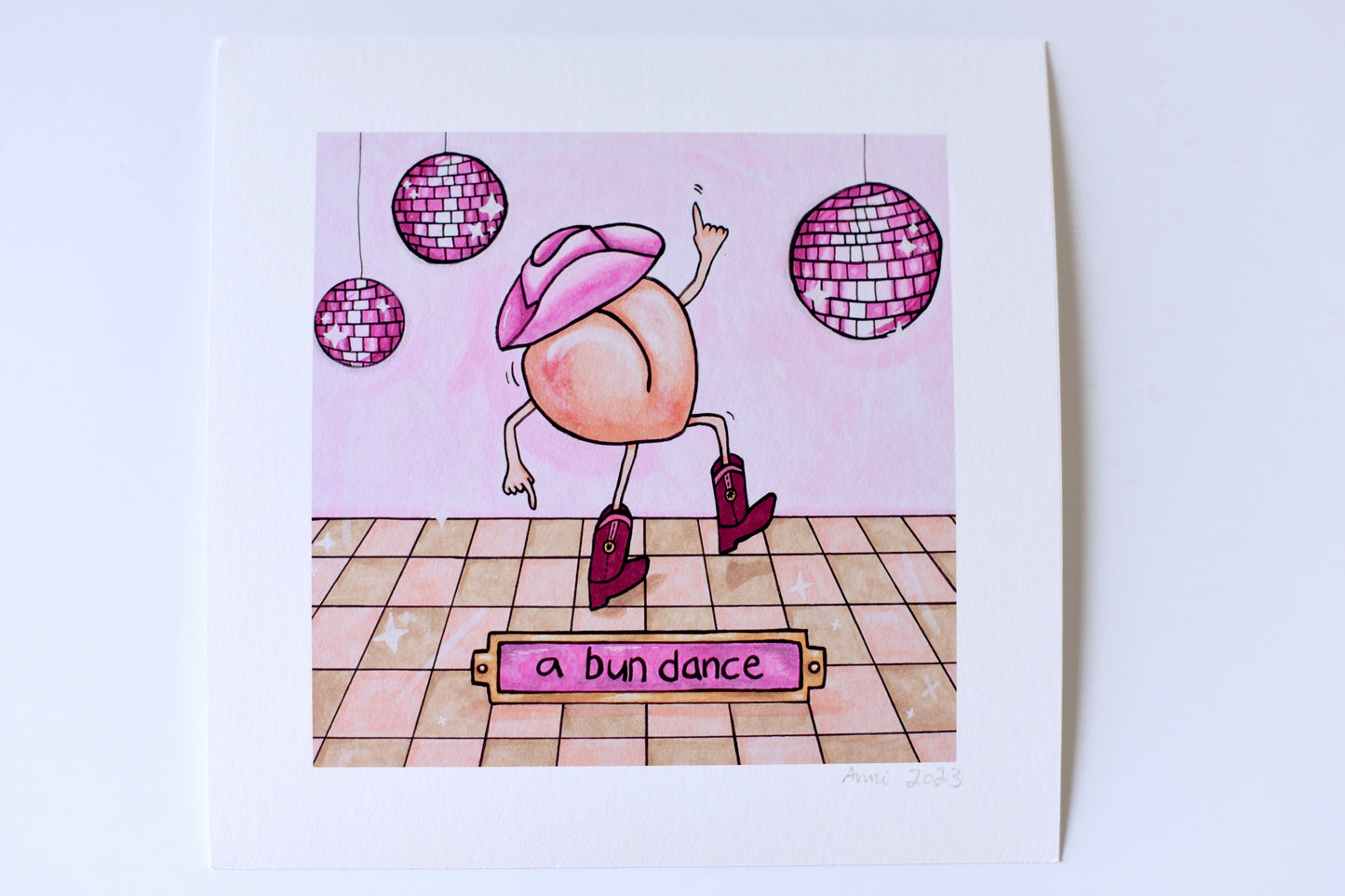"A Bun Dance - Peach Version" signed art print