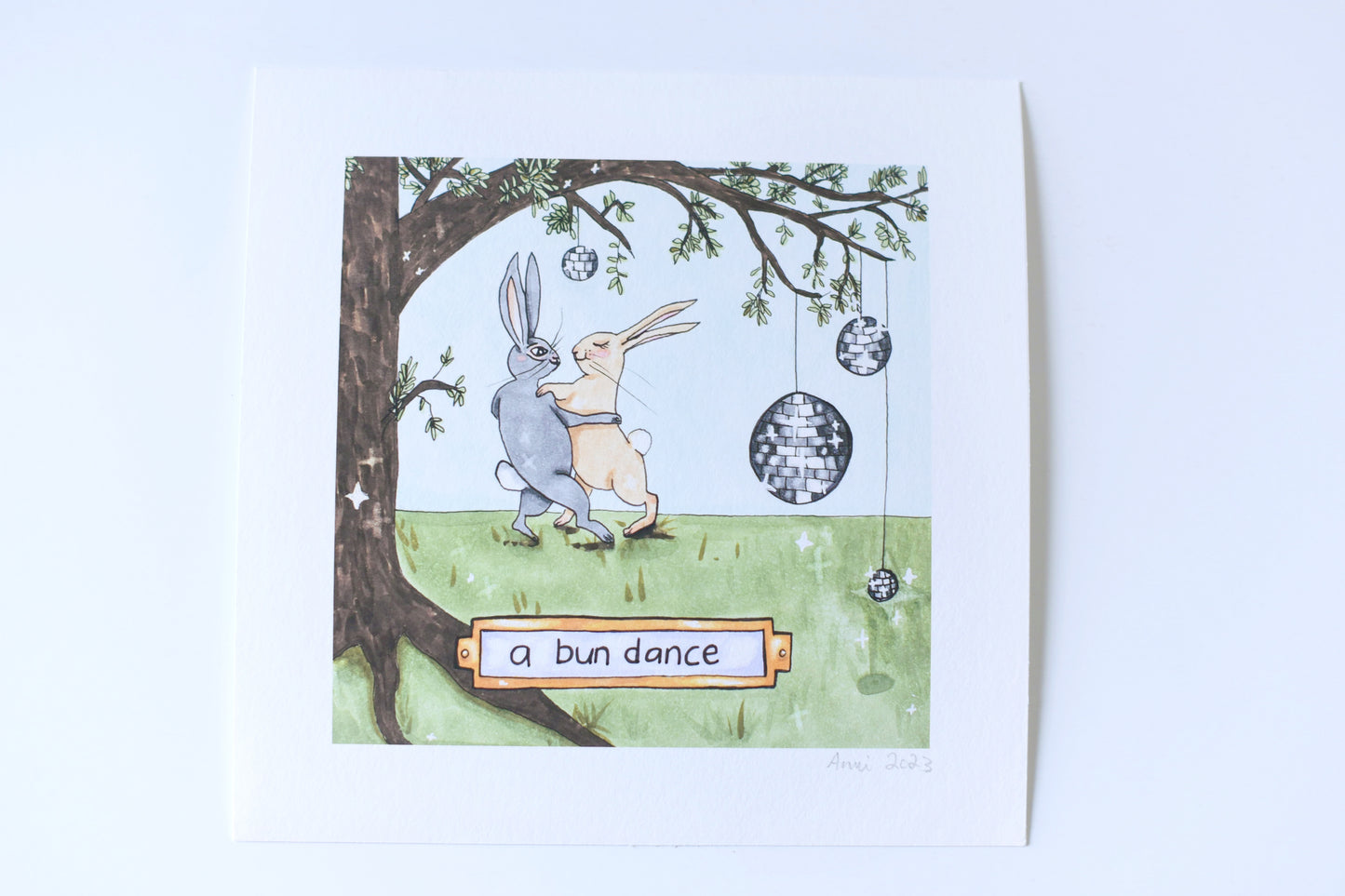 "A Bun Dance - Bunny Version" signed art print